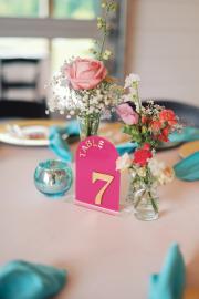 wedding table setting with flowers